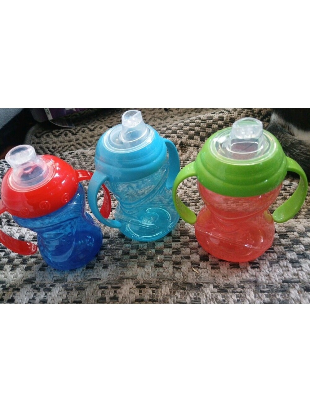 Nuby Clik It & Grip Sippy Cups No Spill Training Cup Set of 3